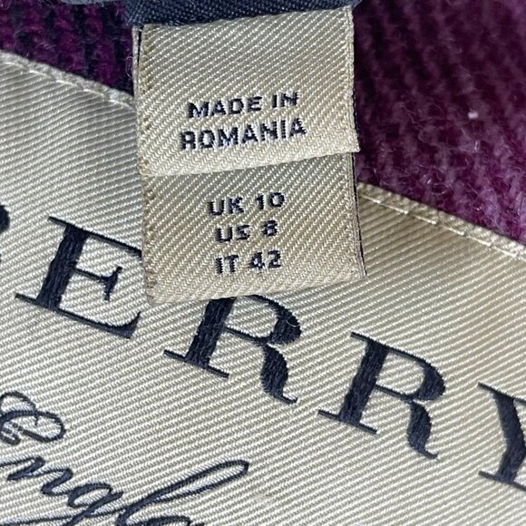 Women’s Magenta Plaid Wool Toggle Coat Hooded Classic Winter Size 8 - Picture 12 of 14